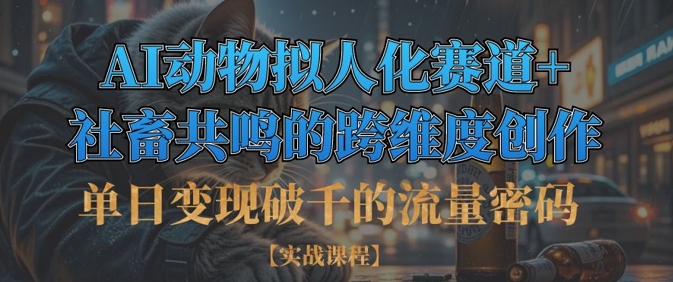单日变现破千的流量密码，AI动物拟人化赛道+社畜共鸣的跨维度创作-星叙轻创