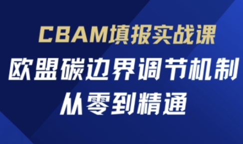 CBAM填报实战课，欧盟碳边界调节机制，从零到精通-星叙轻创
