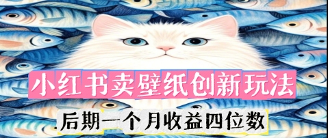 小红书卖壁纸创新玩法，后期一个月收益四位数-星叙轻创