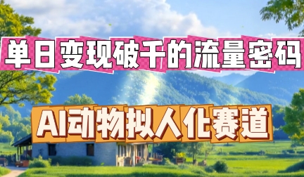 单日变现破k的流量密码，AI动物拟人化赛道-星叙轻创