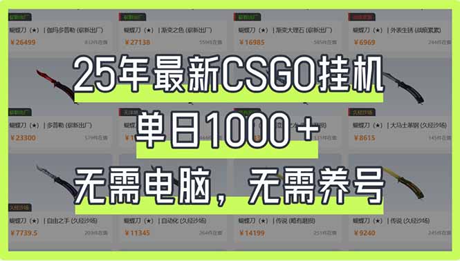 (14178期)25年最新CSGO挂机系统,单日1000+,无需电脑,无需养号,0基础可上手-星叙轻创