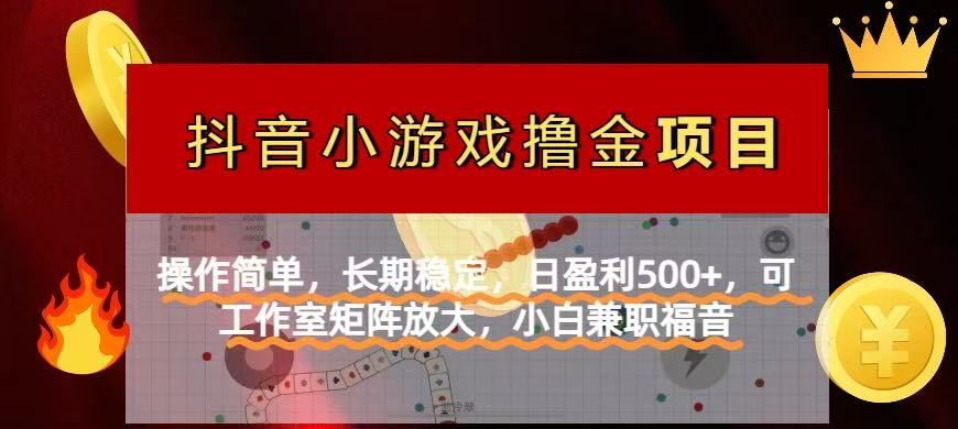 （14290期）【抖音小游戏发行人计划项目】操作简单，长期稳定，日盈利500+，可工作...-星叙轻创