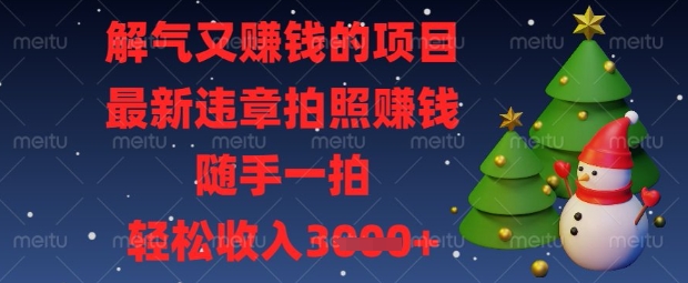 解气又挣钱的项目，最新违章拍照挣钱，随手一拍，轻松收入数张【揭秘】-星叙轻创